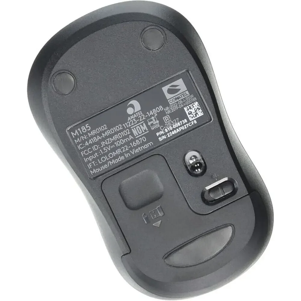 Logitech M185 Wireless Mouse - 2.4 GHz w/ USB Receiver, 1000 DPI Optical Track